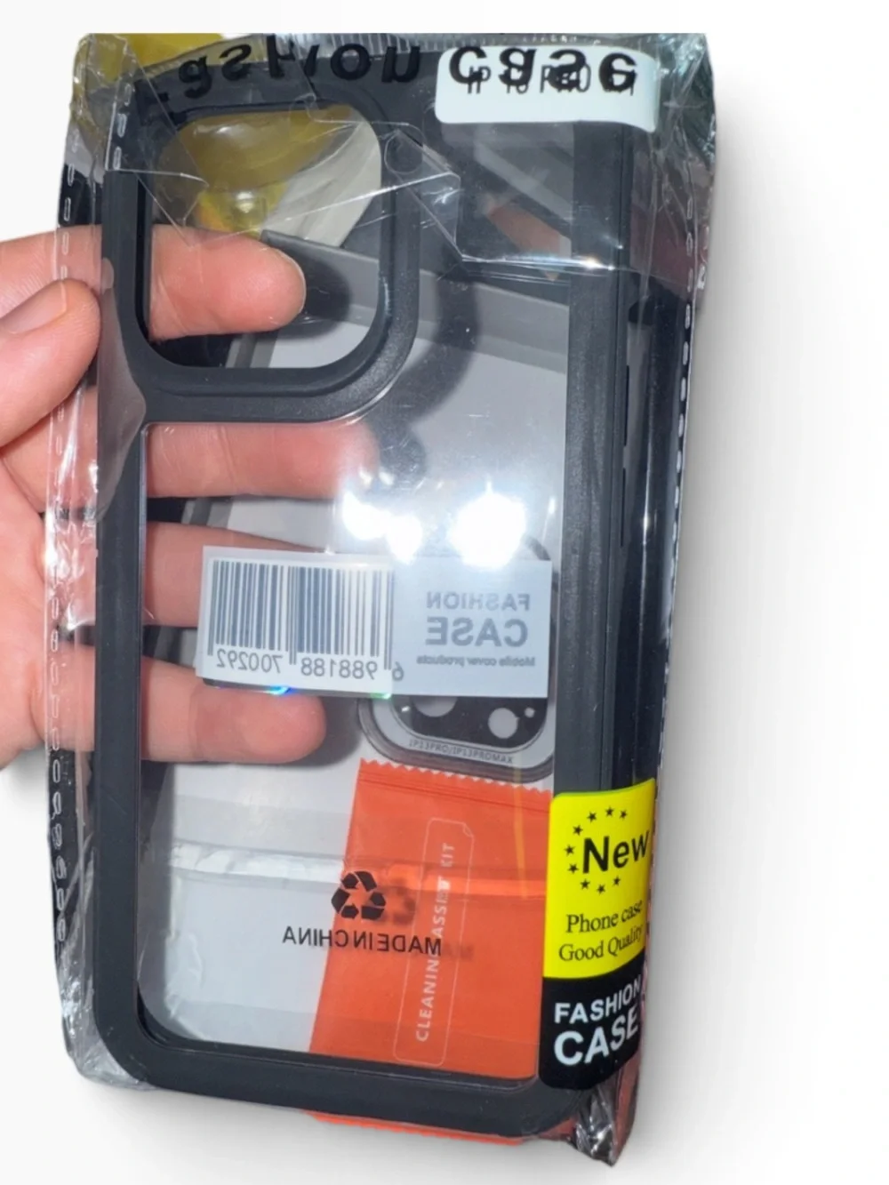 Fashion case iPhone 13 Pro Clear Case with Camera Lens Protector - Non-Skid Bump